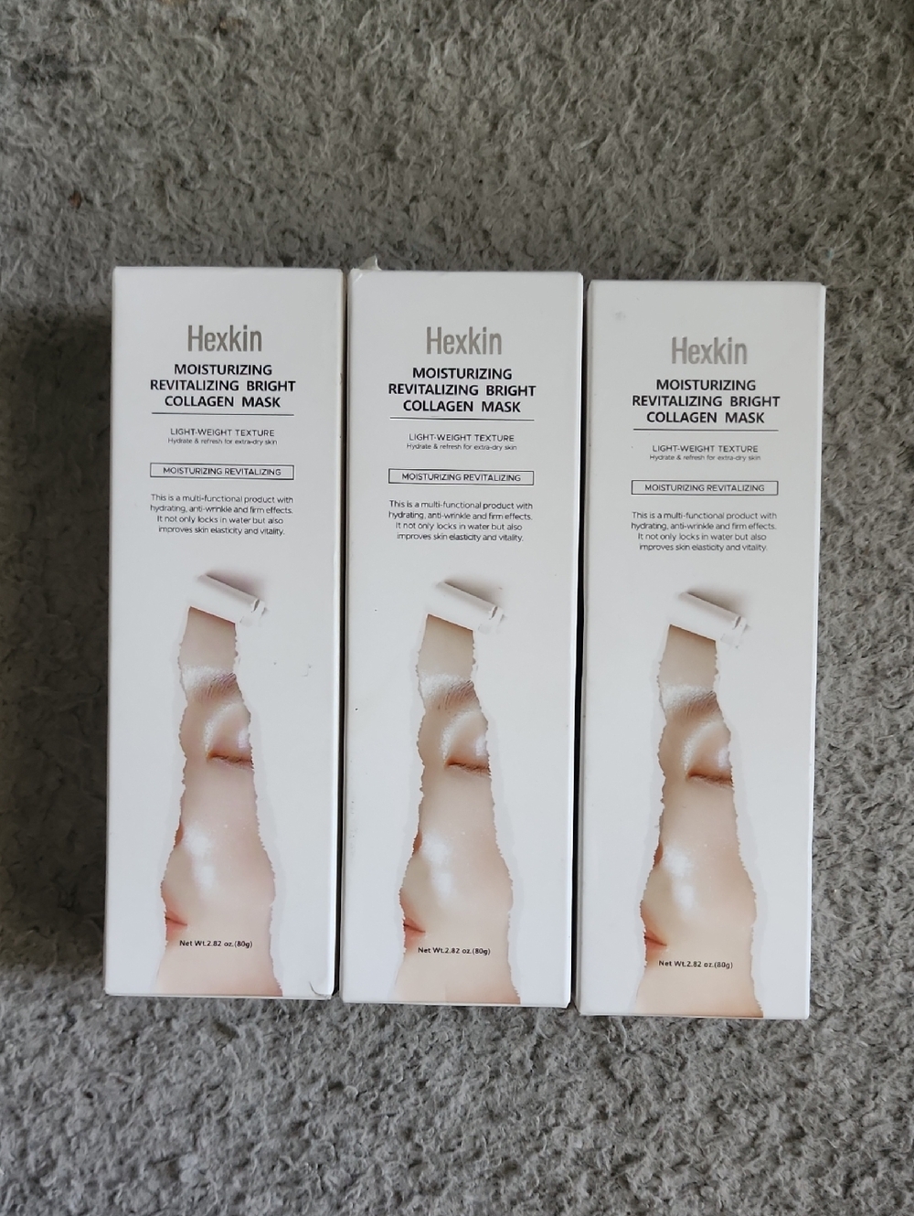 3 Hexkin Moisturizing Revitalizing Bright Collagen Mask - White